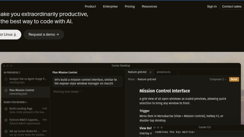 Cursor AI code editor interface showing codebase-aware suggestions