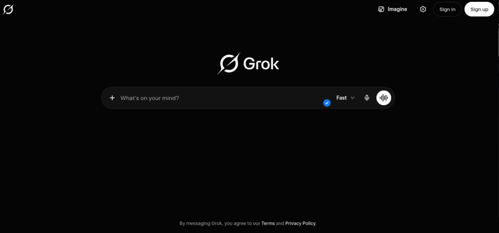 Grok AI assistant interface by xAI with real-time X platform access