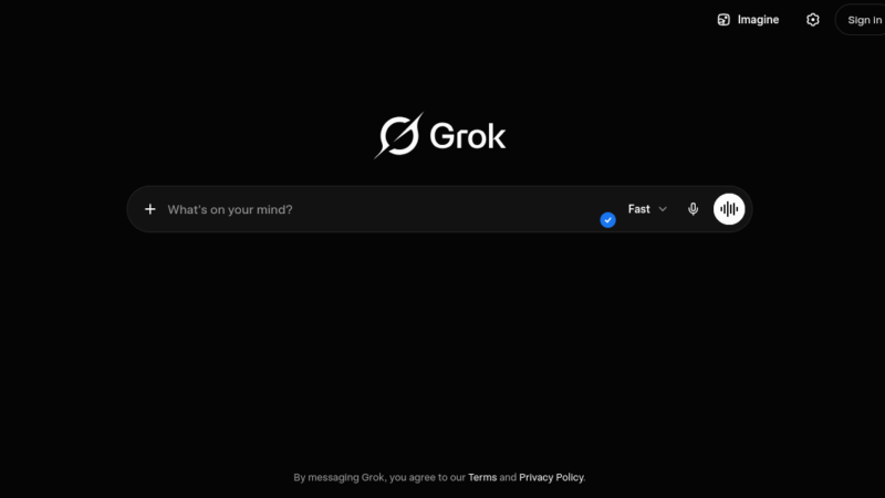 Grok AI assistant interface by xAI with real-time X platform access