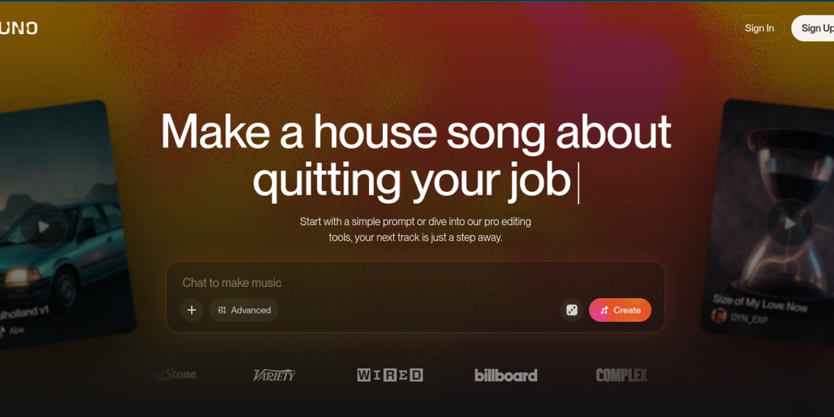 Suno AI music generator interface showing song creation from text prompts