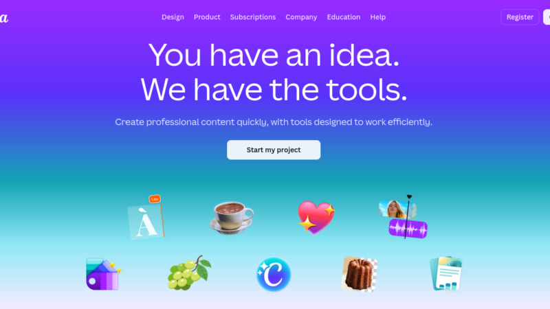 Canva AI design tool interface showing AI image generation and magic write features