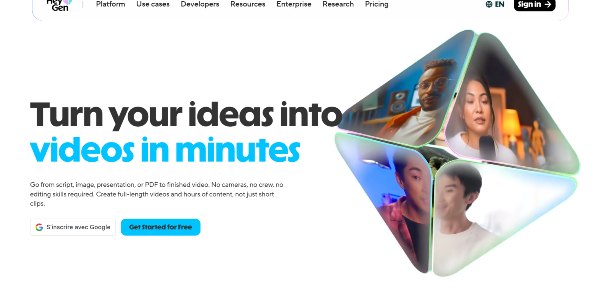 HeyGen AI avatar video generator interface showing Avatar IV multilingual video creation