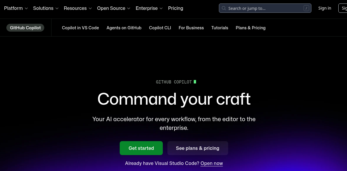 GitHub Copilot AI coding assistant interface showing real-time code suggestions in VS Code