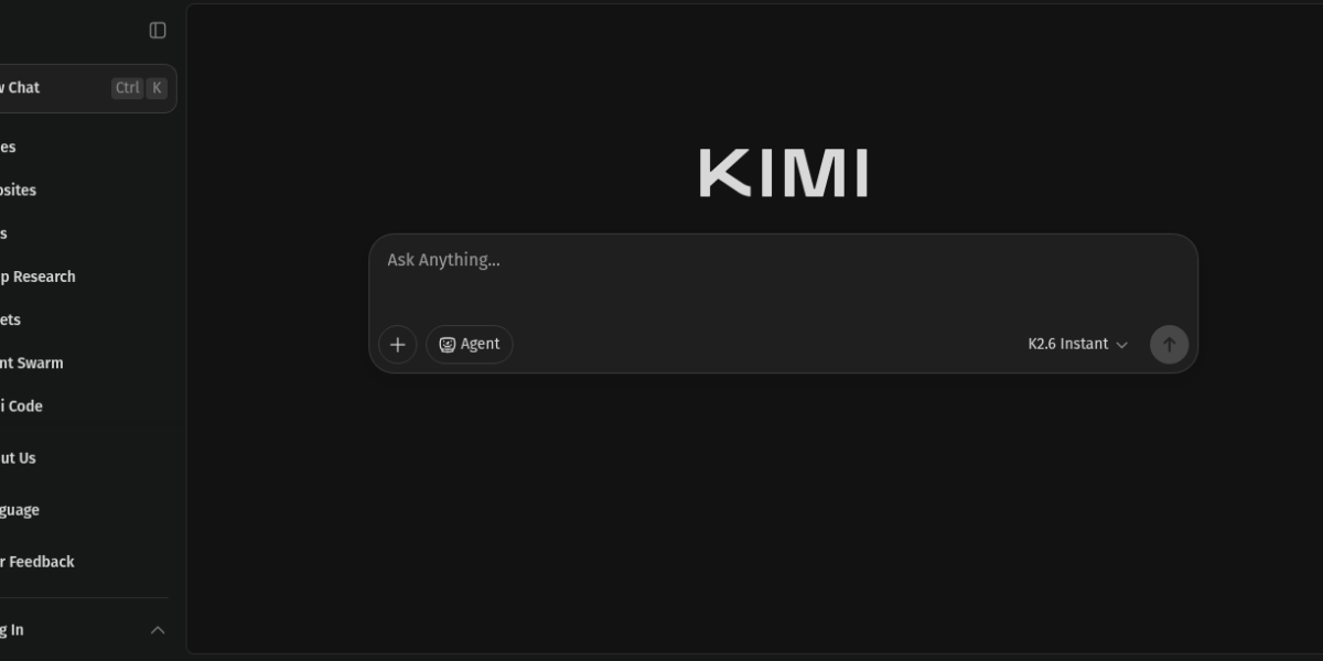 Kimi AI assistant interface by Moonshot AI showing chat and deep research features
