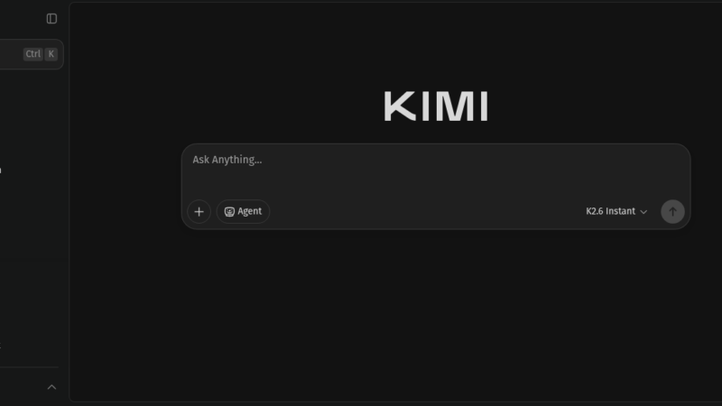 Kimi AI assistant interface by Moonshot AI showing chat and deep research features