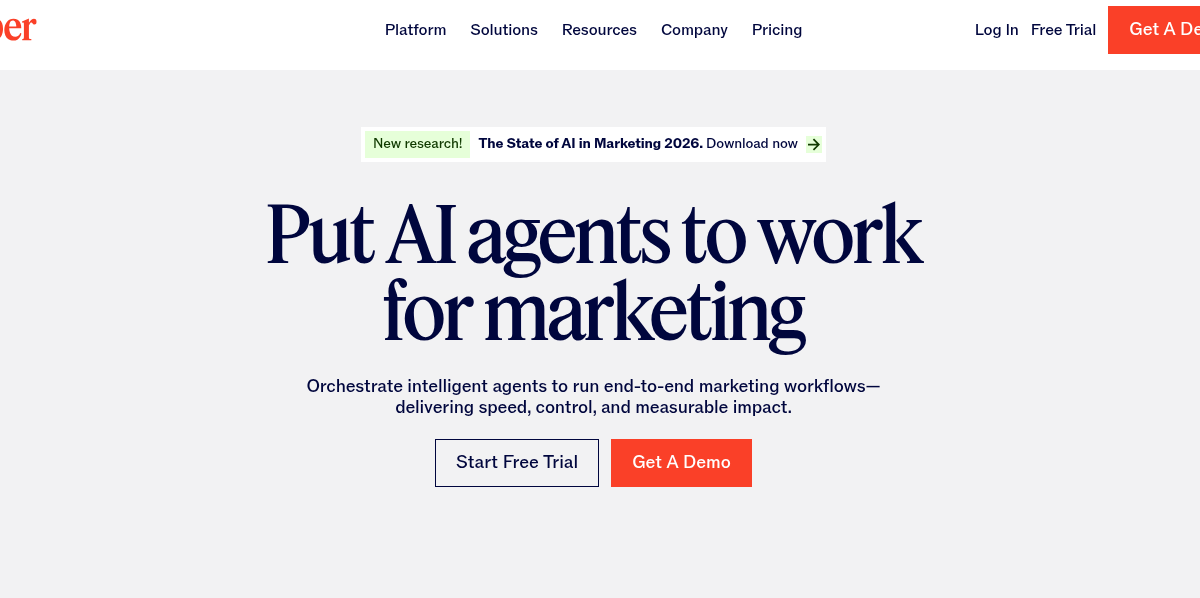 Jasper AI writing assistant interface showing marketing templates and document editor