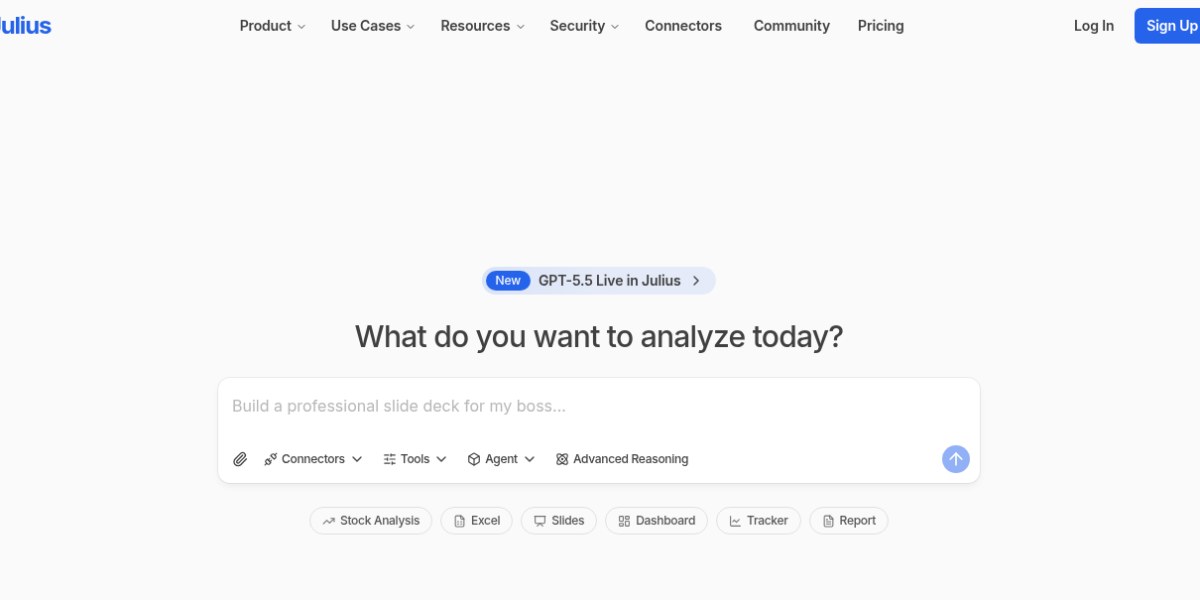 Julius AI data analysis tool interface showing chart generation from spreadsheet data