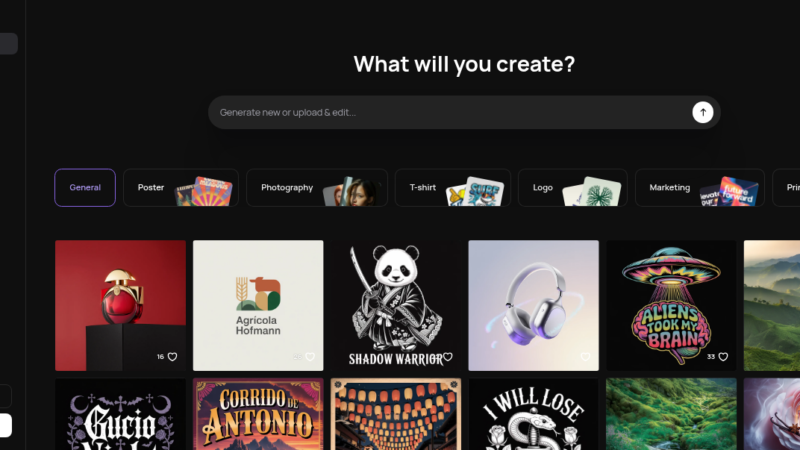Ideogram AI image generator interface showing text rendering in generated images