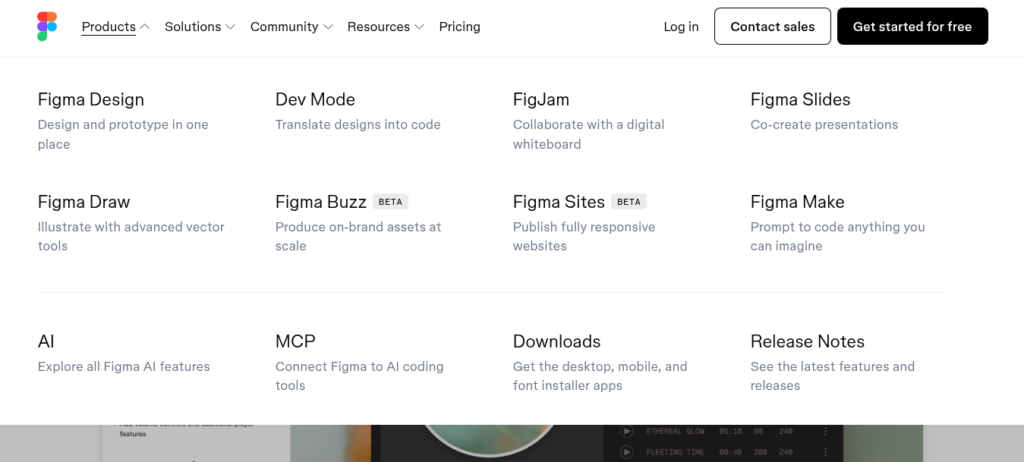 Figma AI design platform interface showing Figma Make prompt to UI generation