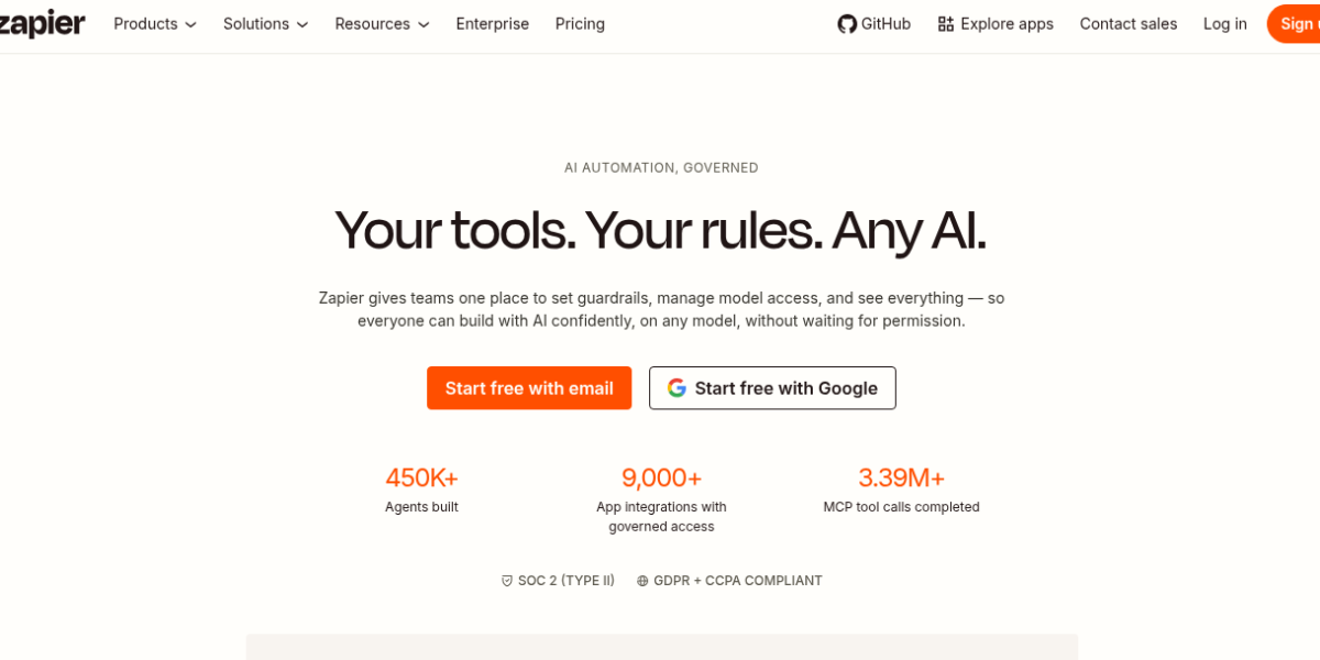 Zapier AI automation platform interface showing Zap builder and AI Copilot workflow creation