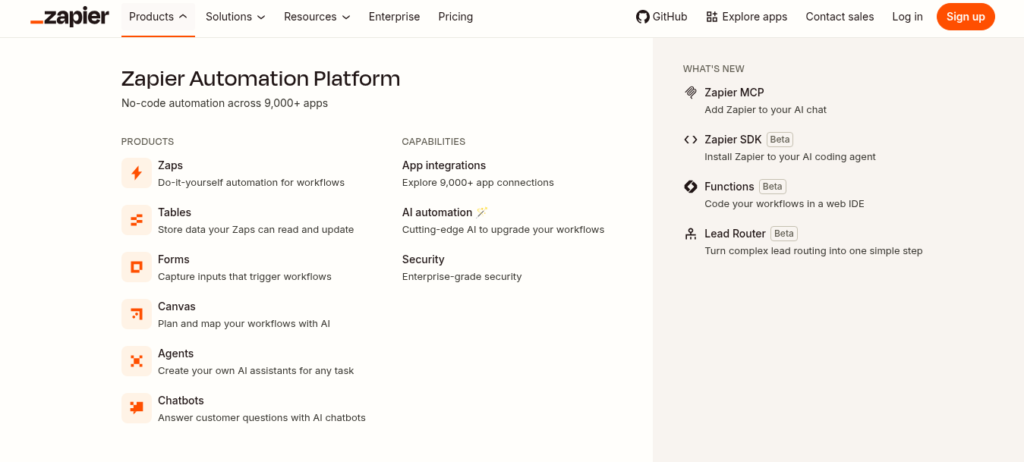 Zapier AI automation platform interface showing Zap builder and AI Copilot workflow creation