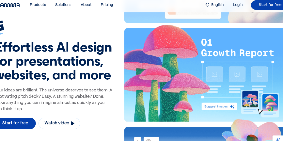 Gamma AI presentation tool interface showing AI slide deck generation from text prompt