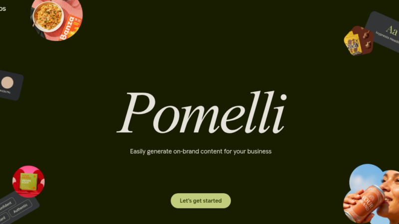 Google Pomelli AI marketing tool showing Business DNA profile and generated social media campaign assets
