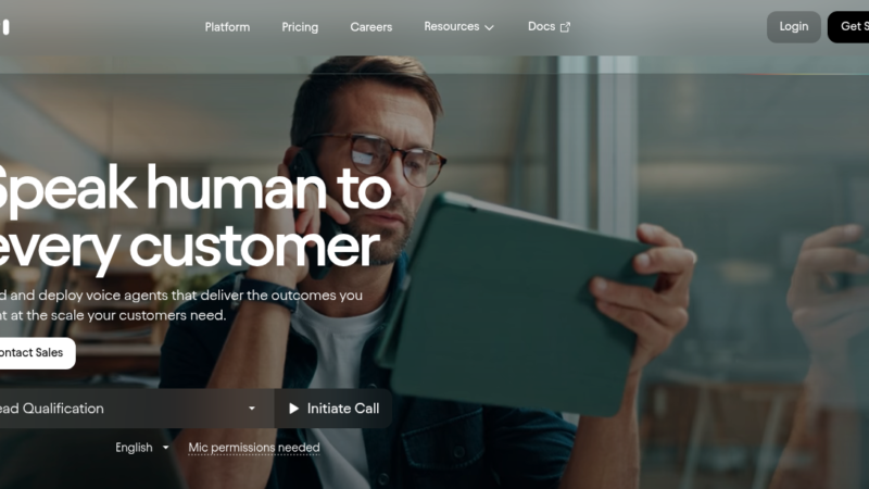 Vapi AI voice agent platform showing assistant builder with LLM, voice, and transcriber configuration options