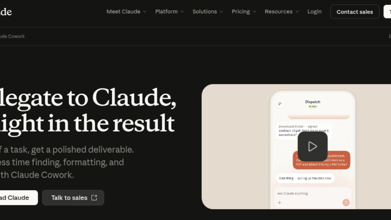 Claude Cowork AI desktop assistant showing task execution interface with file organization and scheduled workflow options