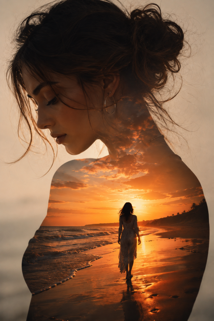 A double exposure portrait