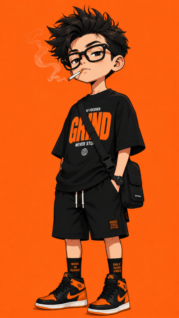 2D cartoon illustration exaggerated chibi