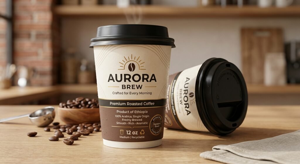 Branded coffee cup mockup