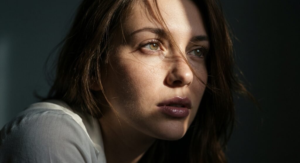 Close-up portrait of a beautiful woman