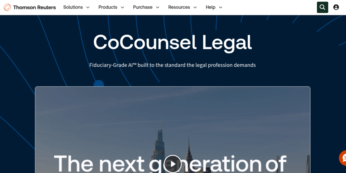 CoCounsel AI legal assistant showing Deep Research, document analysis, and Westlaw-powered legal research dashboard for law firms