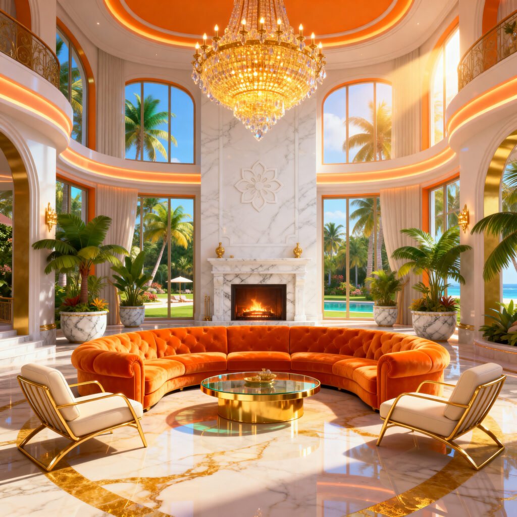 Luxury 3D cartoon and realistic hybrid VIP LOUNGE