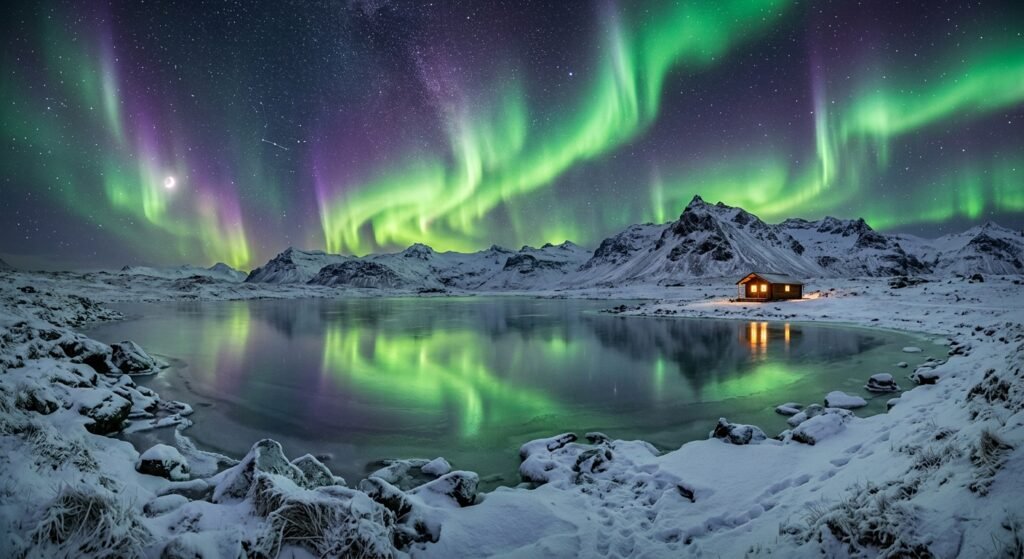 Snow-covered Icelandic landscape
