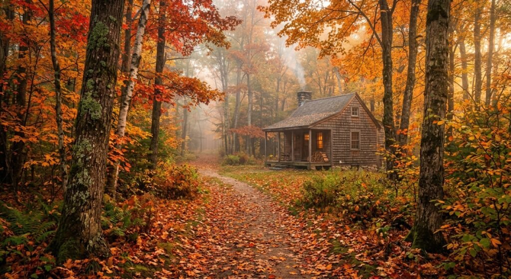 Peaceful autumn forest