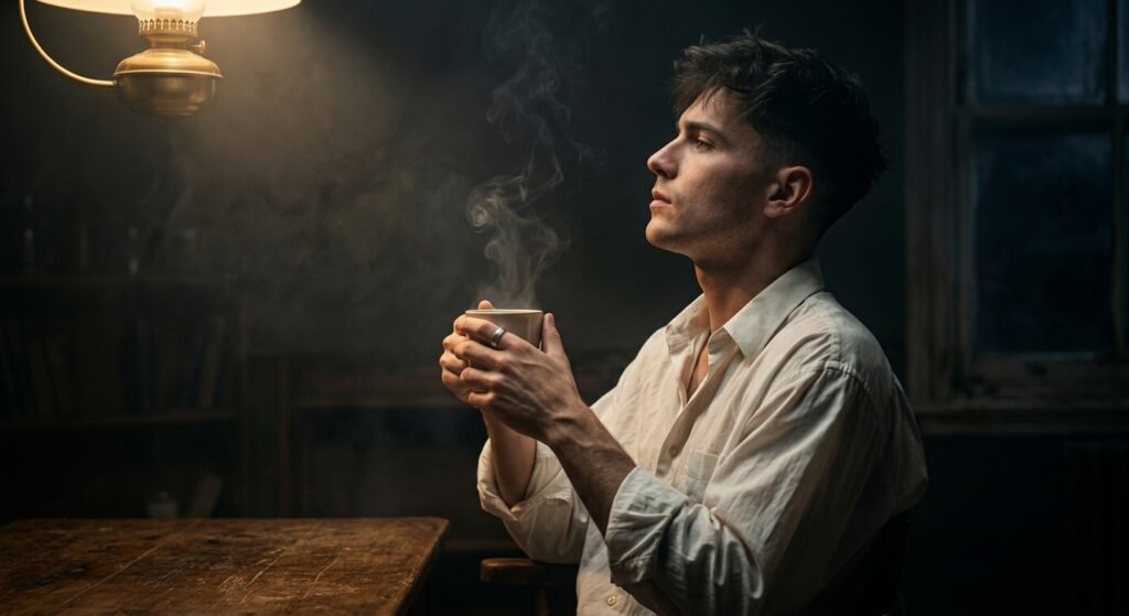 Cinematic low-light noir photograph