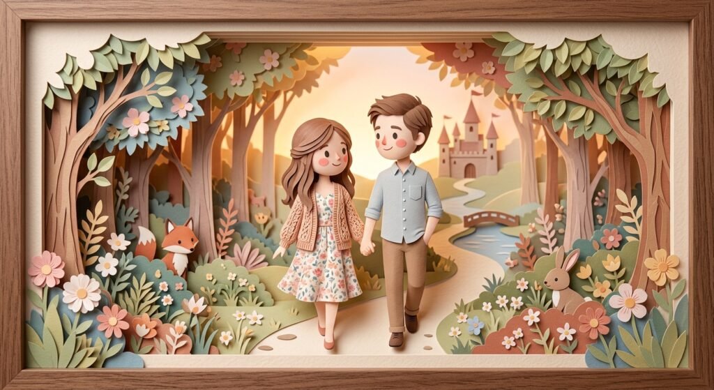 3D layered papercut artwork