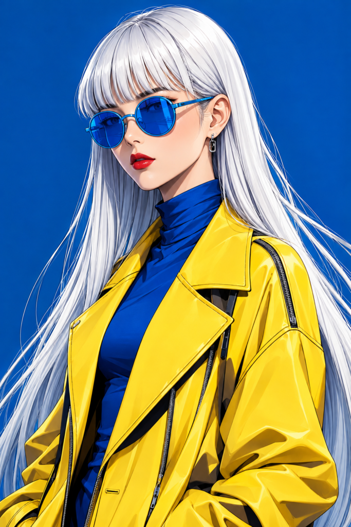 Azure Elegance, Silver and yellow