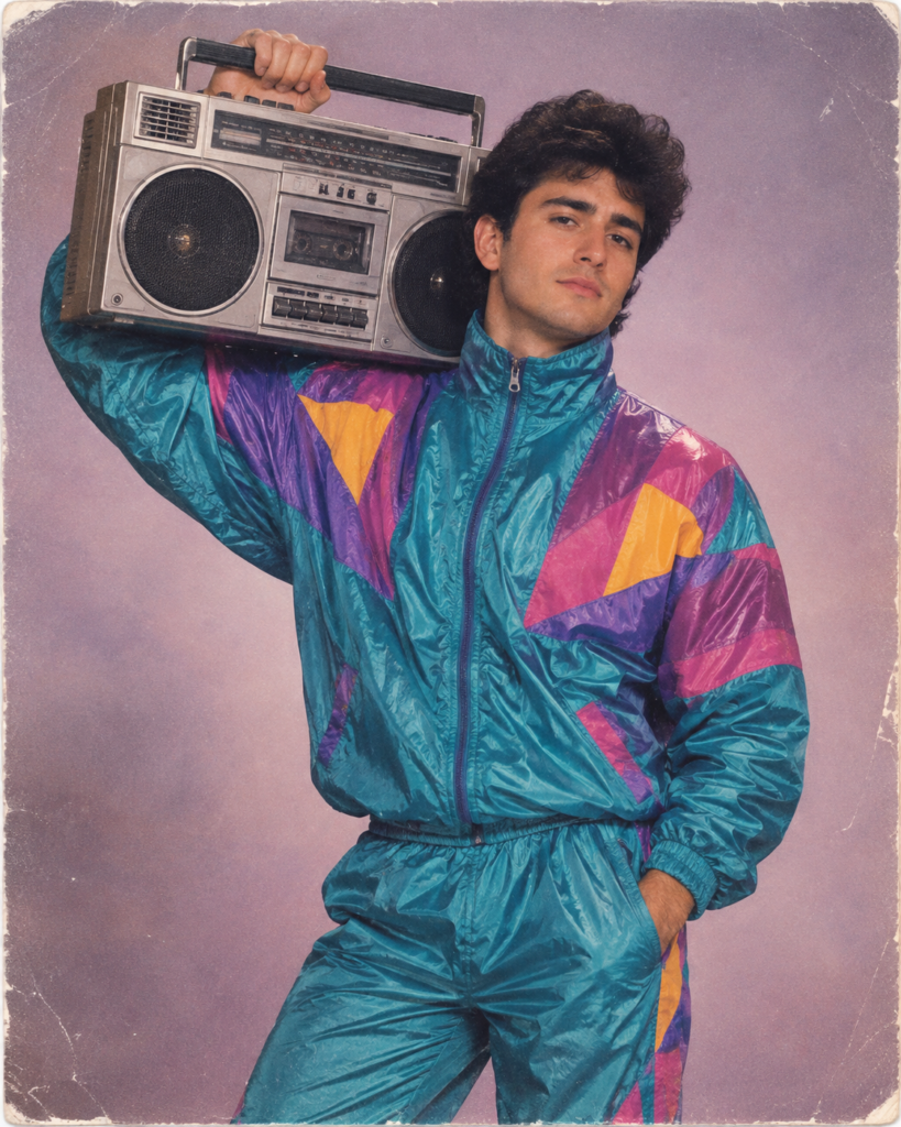 The late-1980s retro studio portrait